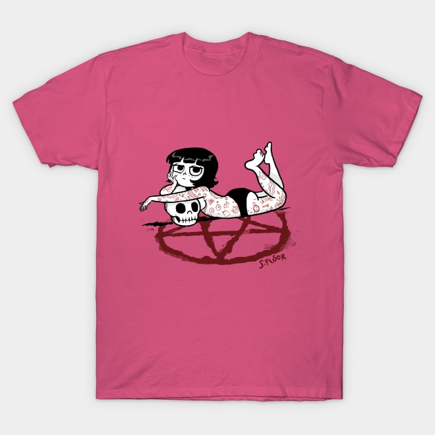 bored satanist girl T-Shirt by samanta flôor